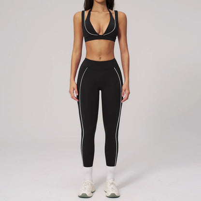 Women’s 2-Piece Active Set – High Support Bra & Contour High-Waist Shorts