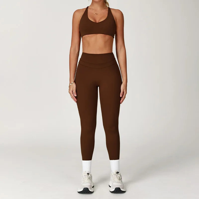 2 Pieces Sportswear Women Yoga Set Gym Clothes Sportswear Yoga Suits Fitness Set Tracksuits Sports Bra Gym High Waist Leggings