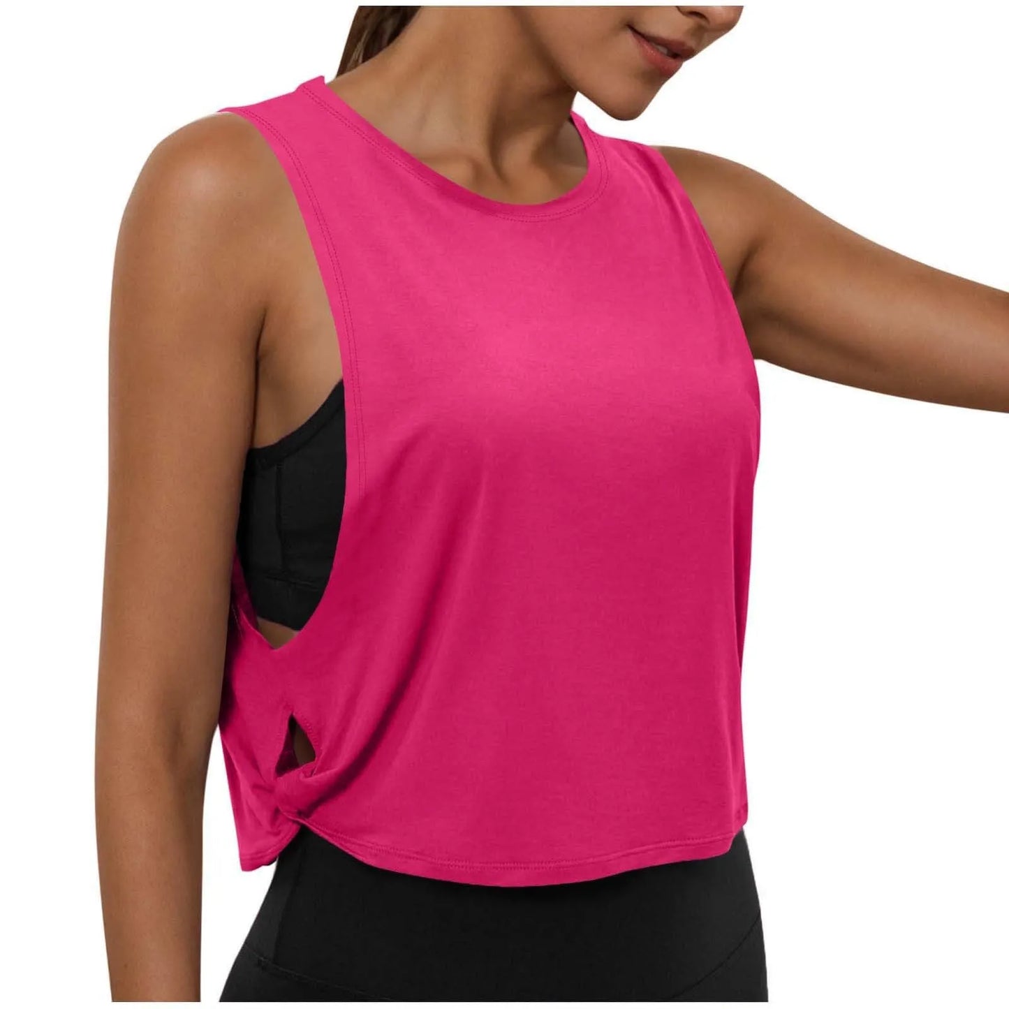 Women’s Sleeveless Breathable Workout Tank Top – Lightweight Yoga & Gym Crop Vest