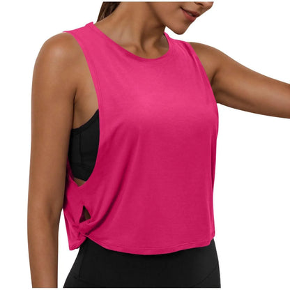 Women’s Sleeveless Breathable Workout Tank Top – Lightweight Yoga & Gym Crop Vest