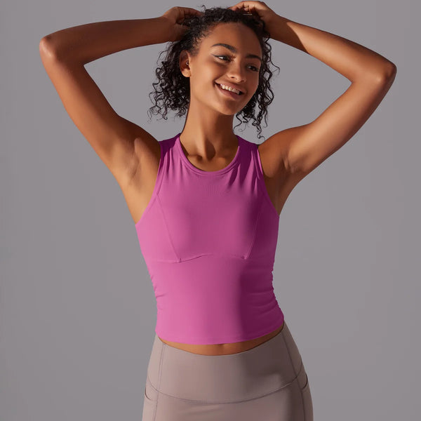 Women’s Sleeveless Gym Top – Slim Fit Quick-Dry Breathable Workout Vest
