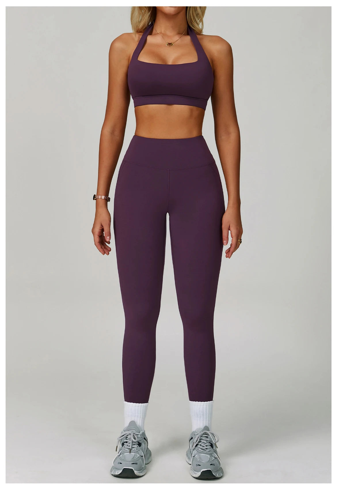 Yoga Set Women's Sportswear Yoga Suit Sports Top High Waist Leggings Two Piece Workout Clothes Fitness Gym Sets Athletic Wear