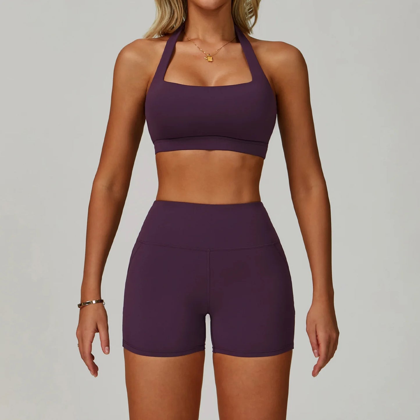 Yoga Set Women's Sportswear Yoga Suit Sports Top High Waist Leggings Two Piece Workout Clothes Fitness Gym Sets Athletic Wear