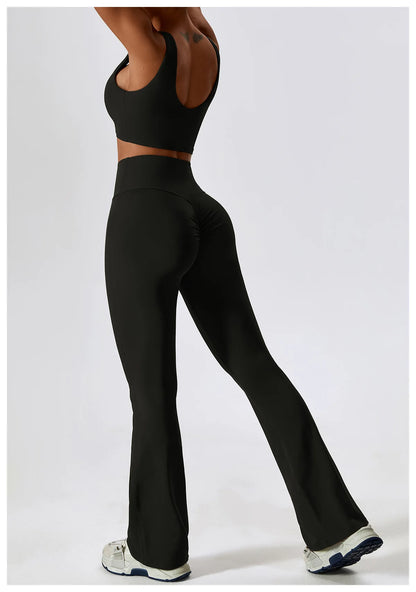 Women’s Seamless Activewear Set – Long Sleeve Crop Top & Sculpting Gym Leggings (2PCS)