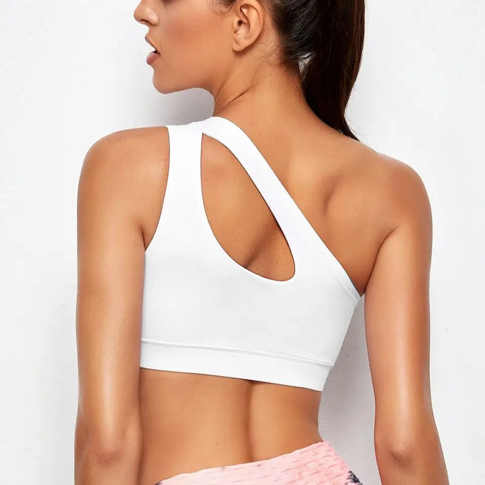 Women’s One Shoulder Push-Up Sports Bra – Shockproof Active Fit