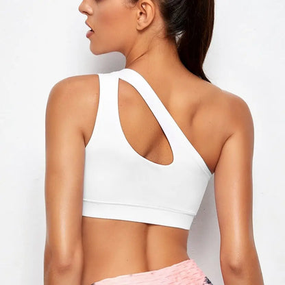 Women’s One Shoulder Push-Up Sports Bra – Shockproof Active Fit