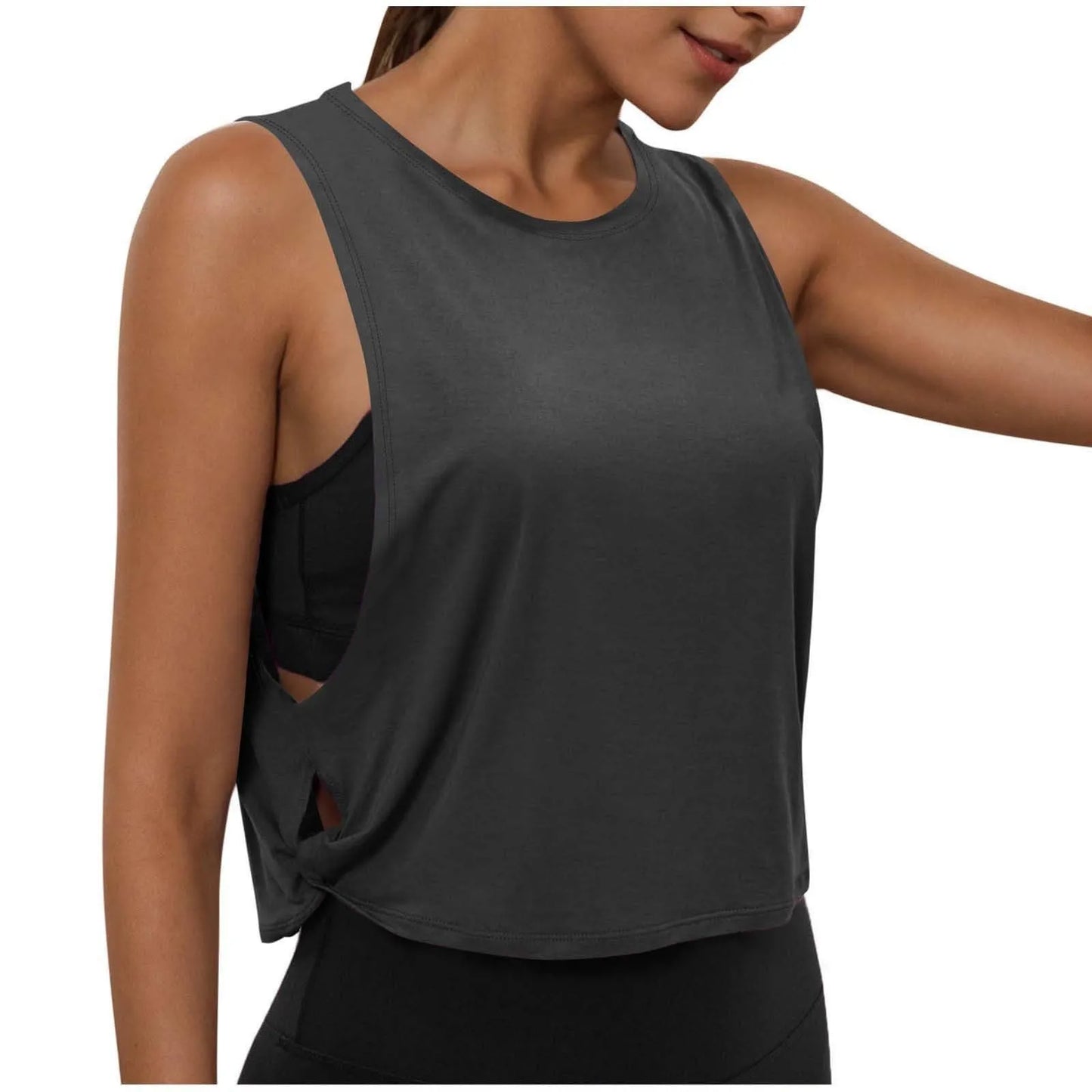 Women’s Sleeveless Breathable Workout Tank Top – Lightweight Yoga & Gym Crop Vest