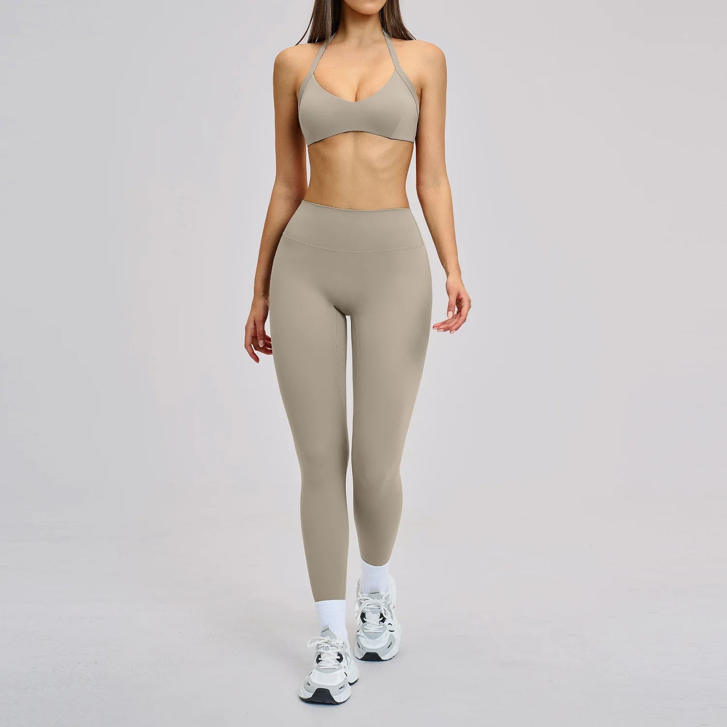 Women’s Flare Leggings Set with Hollow Back Sports Bra | Gym & Yoga