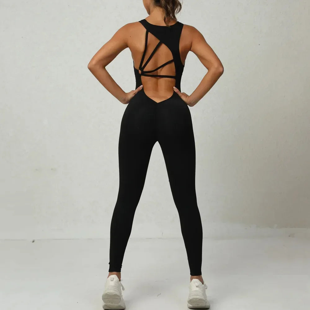 Sporty Women’s One-Piece Jumpsuit – Gym Fitness Yoga Activewear Set