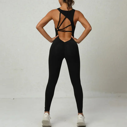 Sporty Women’s One-Piece Jumpsuit – Gym Fitness Yoga Activewear Set