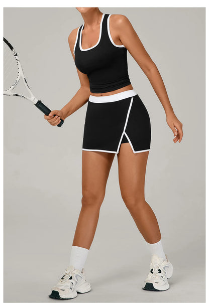 Women’s Athletic Skirt Set – Breathable Quick-Dry Tennis, Yoga & Running Outfit