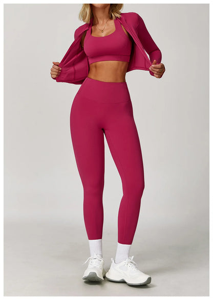 Women’s Quick-Dry Fitness Jacket – Zip-Up Long Sleeve Workout & Yoga Training Top