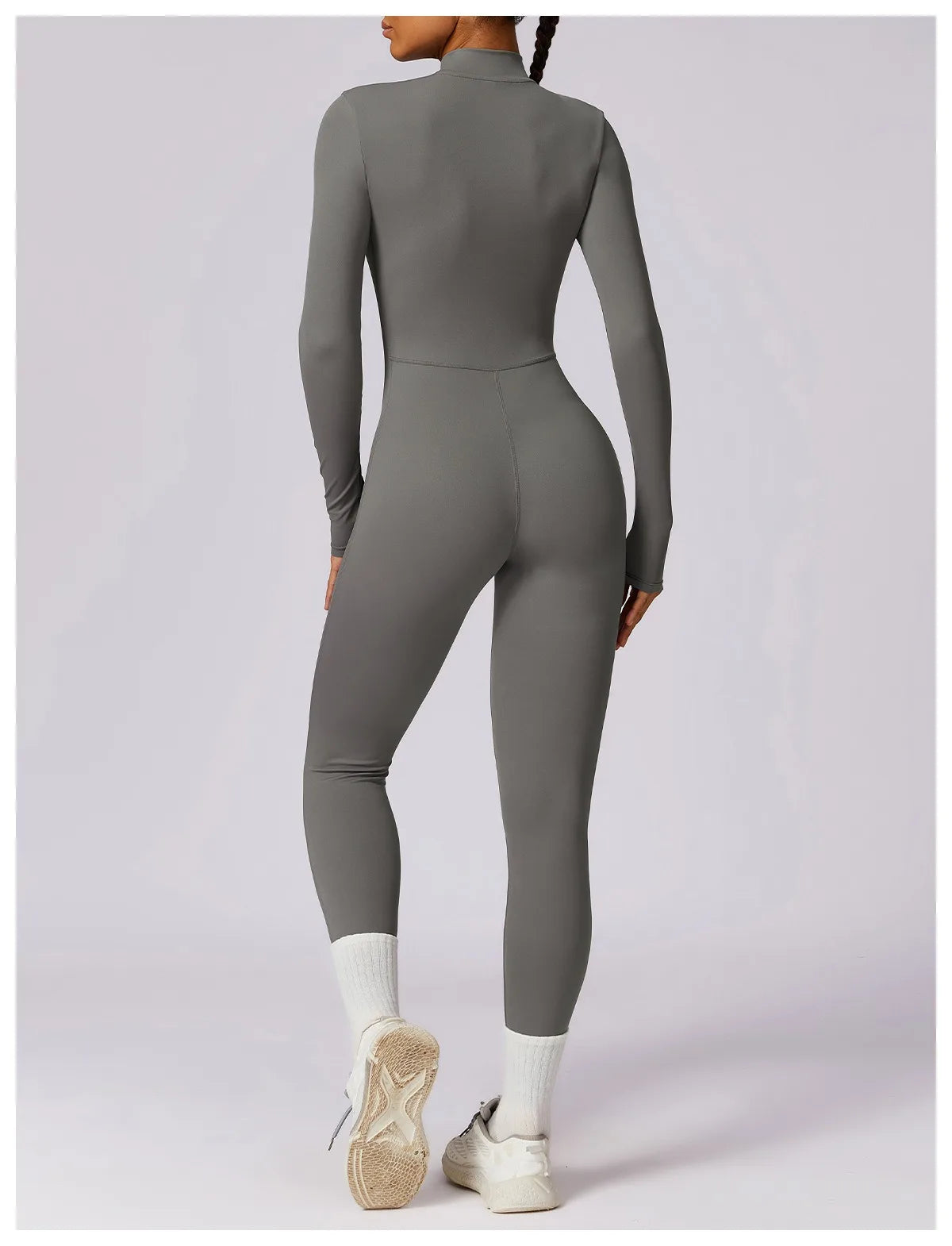 Warm Plush One-Piece Fitness Jumpsuit for Women | Long Sleeve Gym Wear