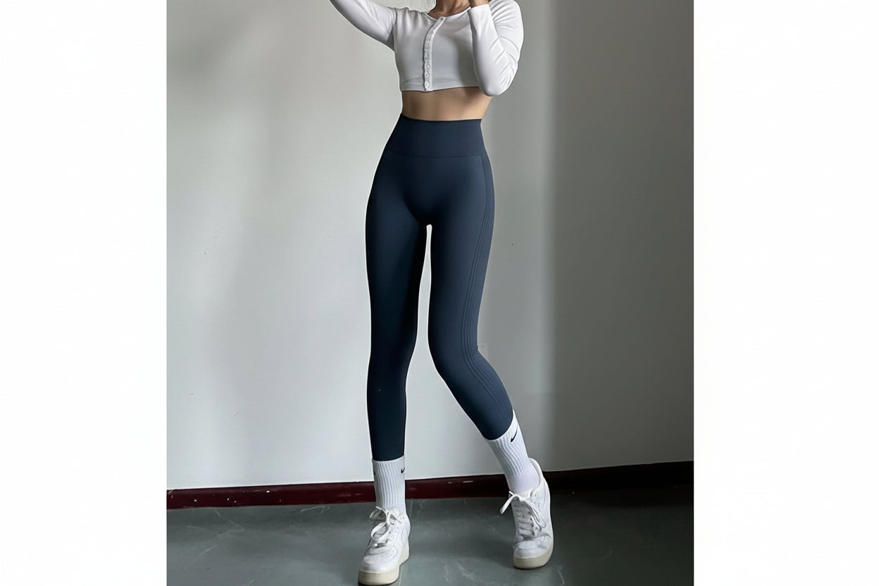 Peach Sculpt High-Waist Leggings – Breathable Quick-Dry Gym Fit
