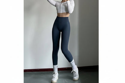 Peach Sculpt High-Waist Leggings – Breathable Quick-Dry Gym Fit