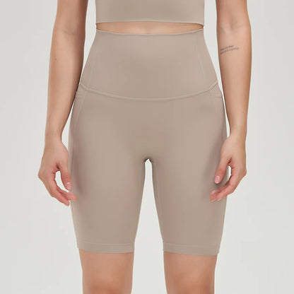 Seamless High Waist Workout Shorts for Women | Gym, Yoga & Cycling Shorts with Pockets