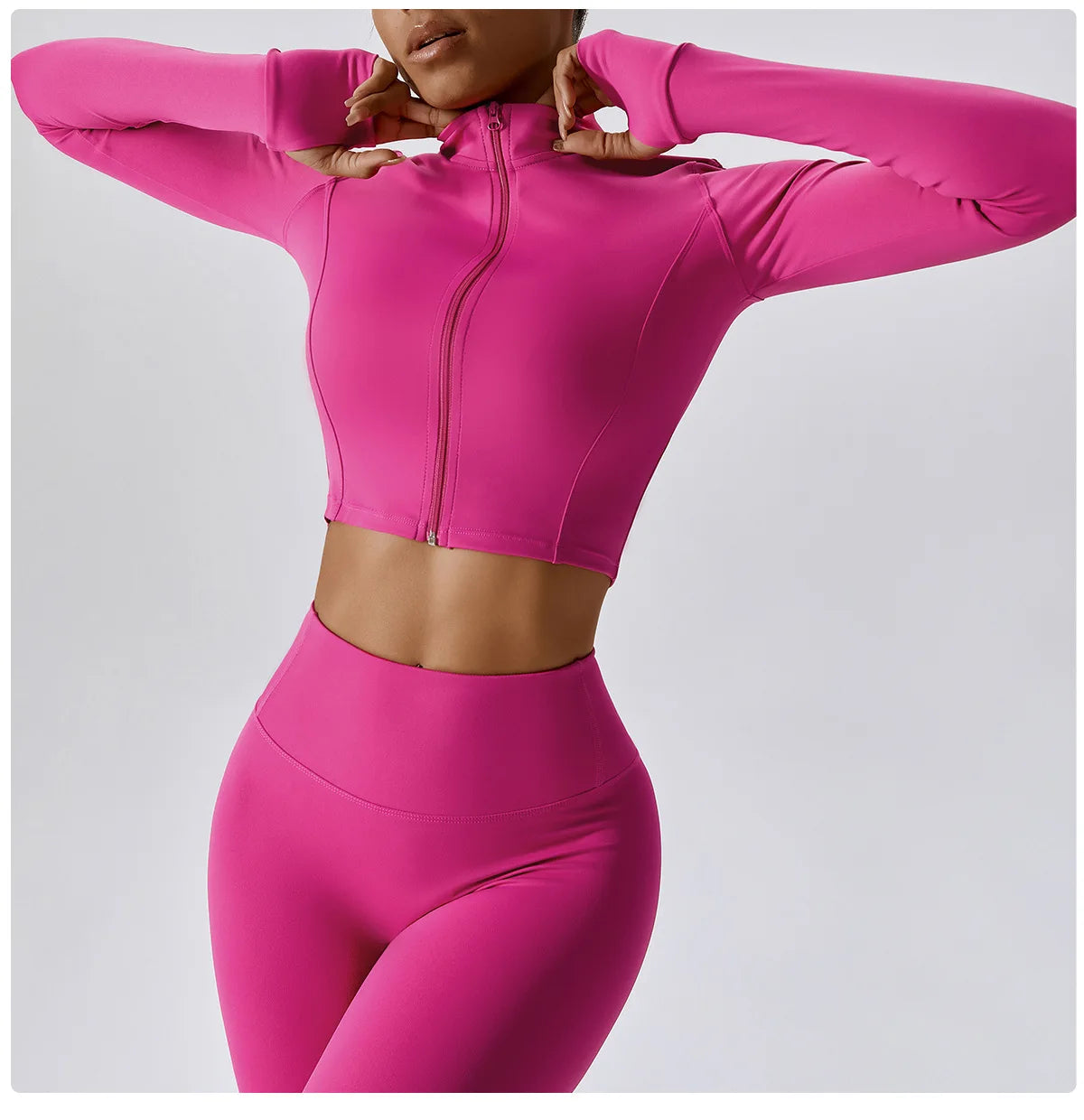 Women’s Quick-Dry Fitness Jacket – Zip-Up Long Sleeve Workout & Yoga Training Top