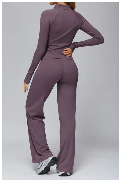 Women’s Zip-Up Performance Jacket – Long Sleeve Quick-Dry Gym & Yoga Activewear