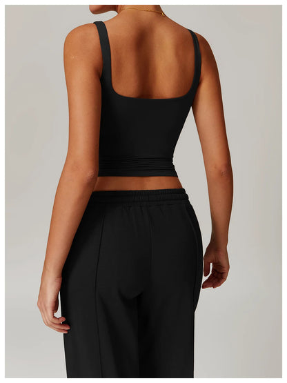 Women’s Quick-Dry U-Back Yoga Tank Top – Breathable Slim Fit Gym & Running