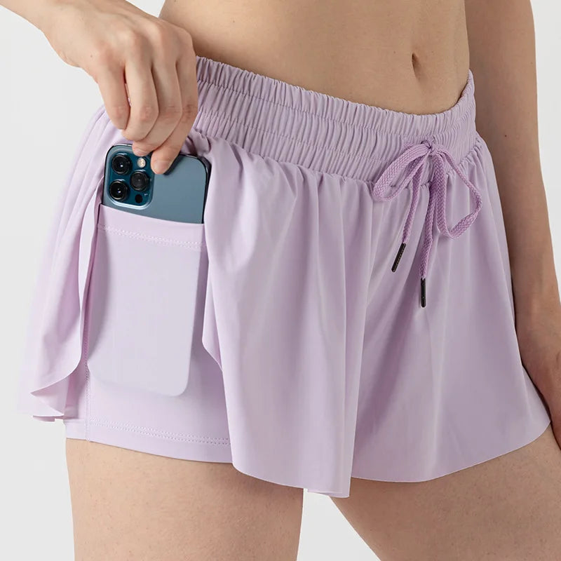 2-in-1 Flowy Skort for Women | Gym, Running, Yoga & Tennis Shorts
