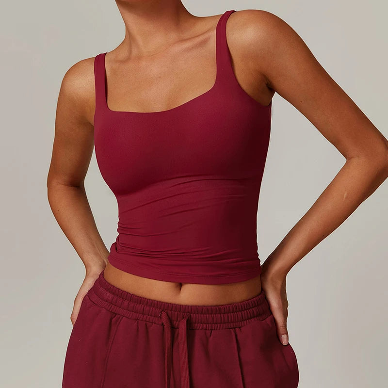 Women’s Quick-Dry U-Back Yoga Tank Top – Breathable Slim Fit Gym & Running