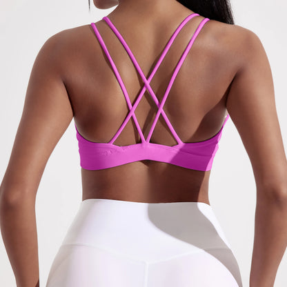 Women’s High Support Cross-Back Sports Bra – Soft Padded Gym & Yoga Top