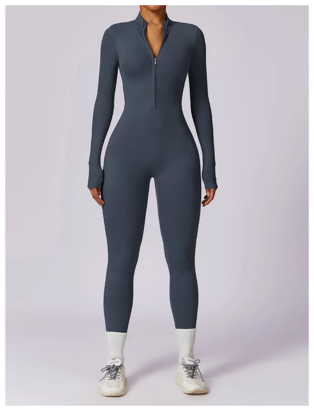 Warm Plush One-Piece Fitness Jumpsuit for Women | Long Sleeve Gym Wear