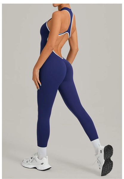 Women’s Padded Sports Jumpsuit – Fitness Overalls Gym Workout Set