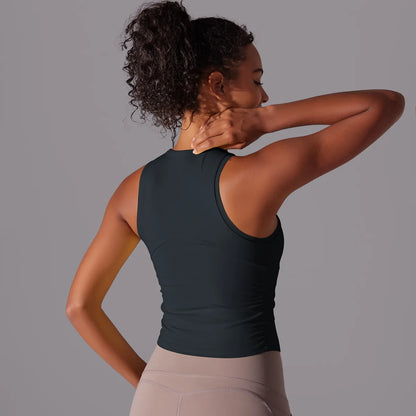 Women’s Sleeveless Gym Top – Slim Fit Quick-Dry Breathable Workout Vest