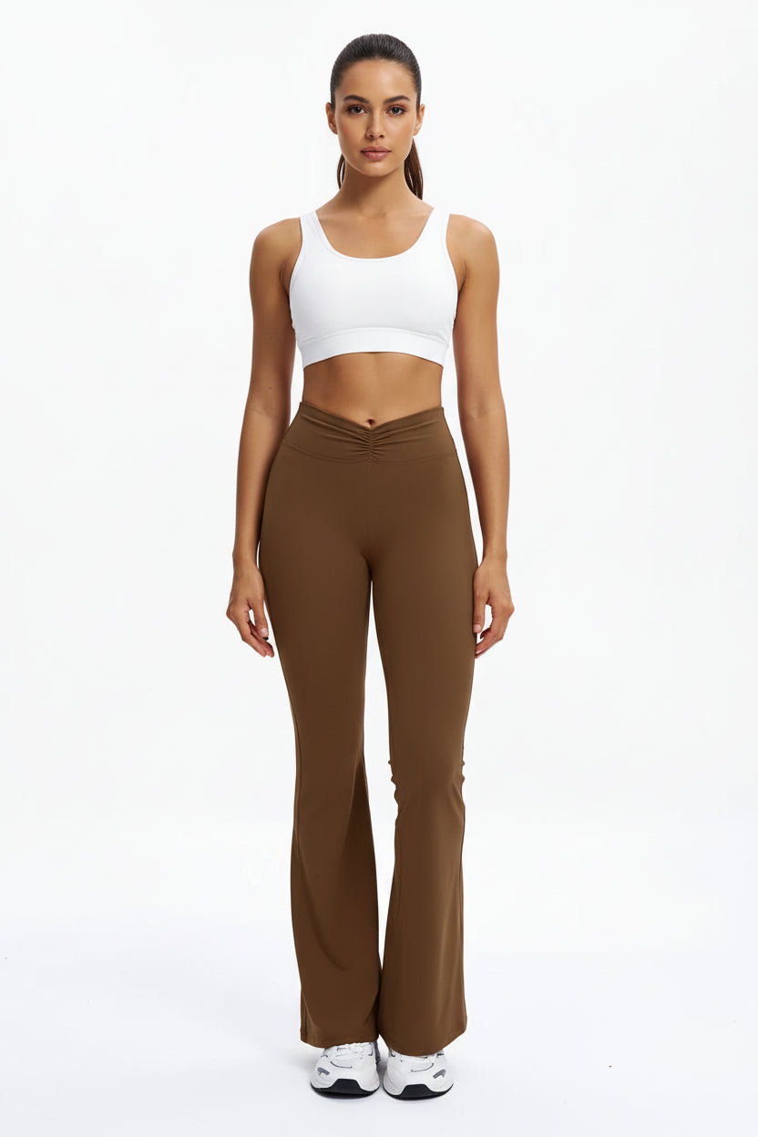High-Waisted Flare Yoga Pants – Sculpting Push-Up Bell Bottom Leggings