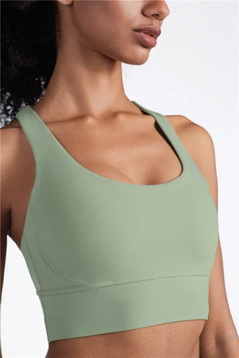 Cross Back Sports Bra for Women | Breathable Fitness & Yoga Top