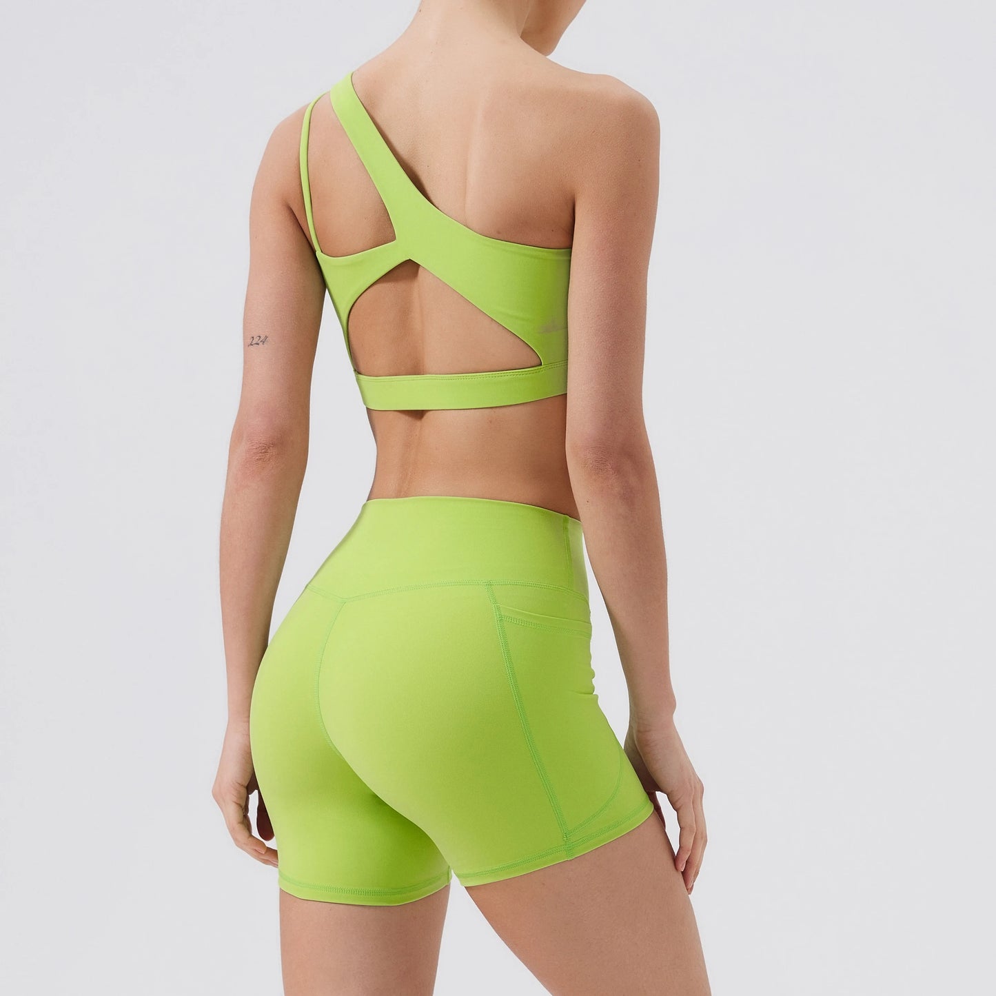 Women One Shoulder Sports Bra – Push Up Shockproof Yoga & Gym Workout Bra