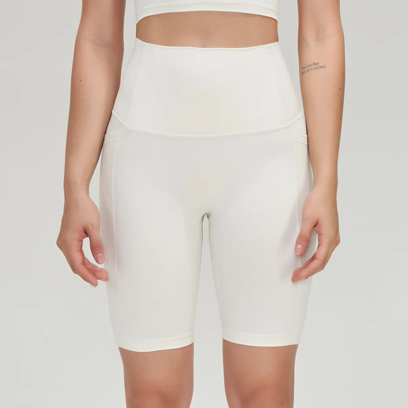 Seamless High Waist Workout Shorts for Women | Gym, Yoga & Cycling Shorts with Pockets
