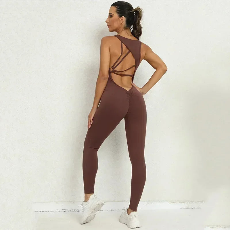 Sporty Women’s One-Piece Jumpsuit – Gym Fitness Yoga Activewear Set