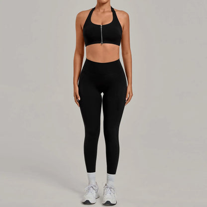 Women’s Push-Up Sports Bra & Leggings Set – High Waist Gym & Yoga Workout Outfit