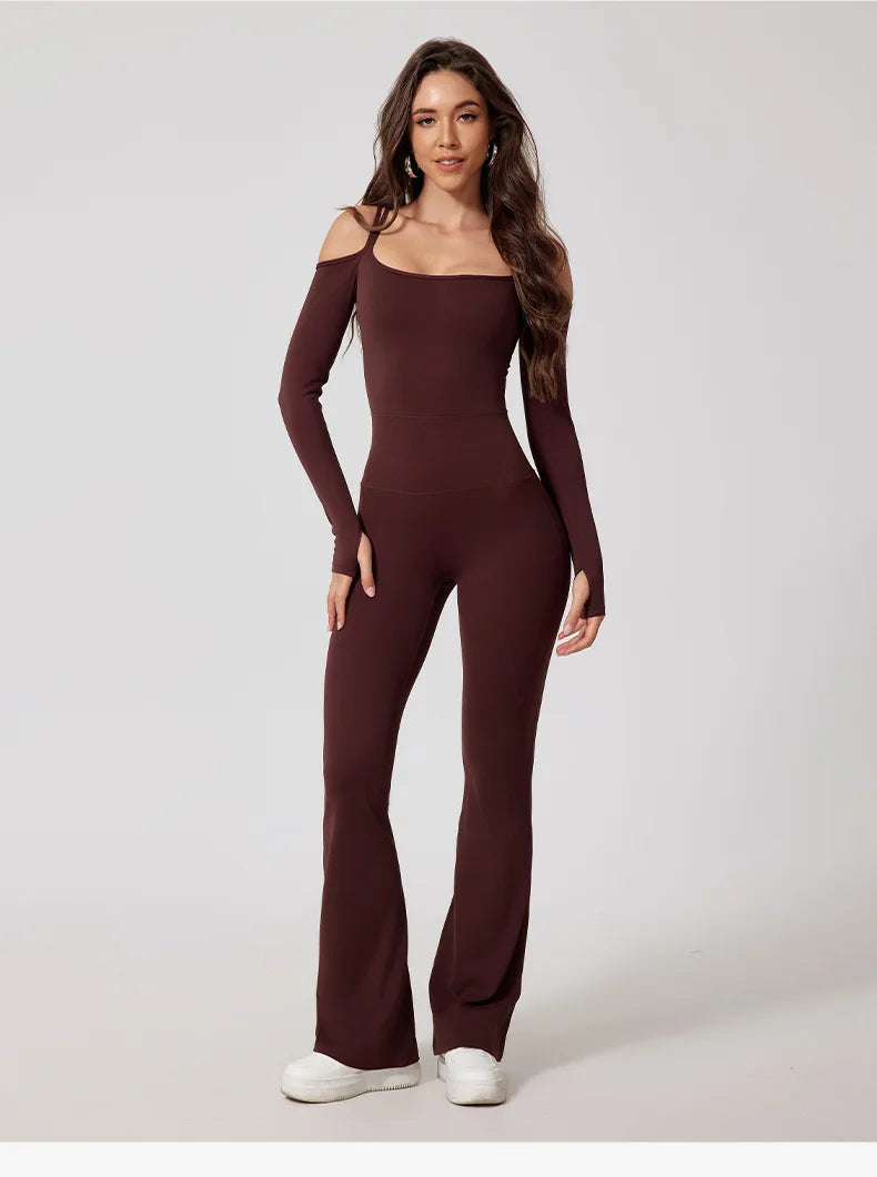 Seamless Yoga Jumpsuit – Double Strap Backless One-Piece Activewear
