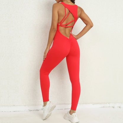 Sporty Women’s One-Piece Jumpsuit – Gym Fitness Yoga Activewear Set