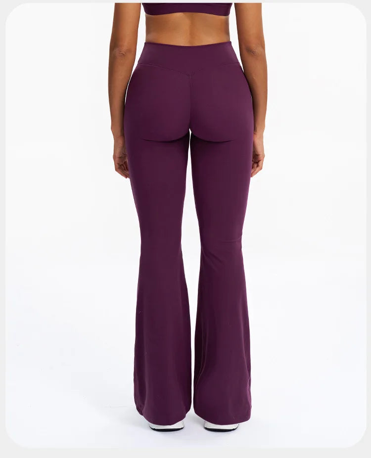 High-Waisted Flare Yoga Pants – Sculpting Push-Up Bell Bottom Leggings