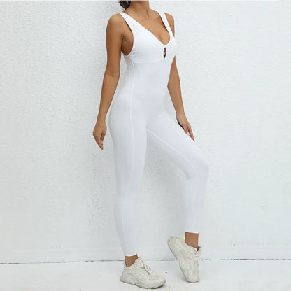 Sporty Women’s One-Piece Jumpsuit – Gym Fitness Yoga Activewear Set