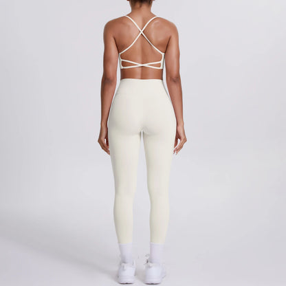 Yoga Suit Sports Set Gym Seamless High Impact Sports Bra Women's High Waist and Hips Tight Peach Buttocks Pants Womens Sportswea