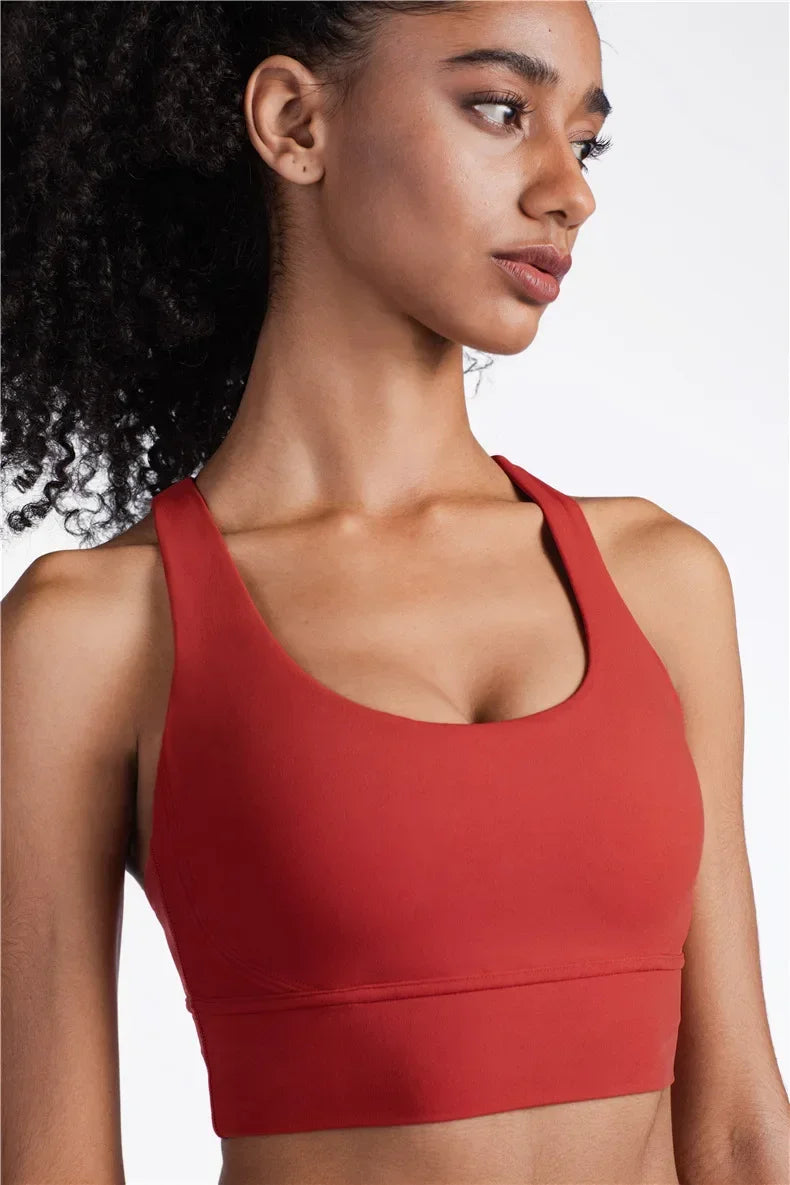 Cross Back Sports Bra for Women | Breathable Fitness & Yoga Top