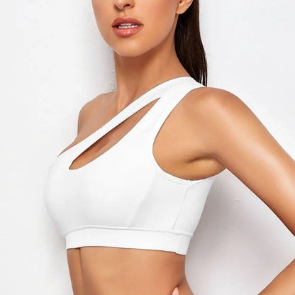 Women’s One Shoulder Push-Up Sports Bra – Shockproof Active Fit