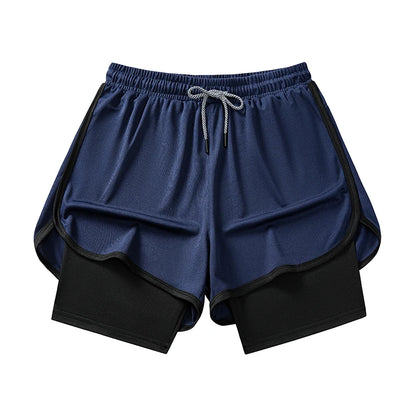 Men’s 2-in-1 Gym Running Shorts – Quick Dry Workout & Training Activewear