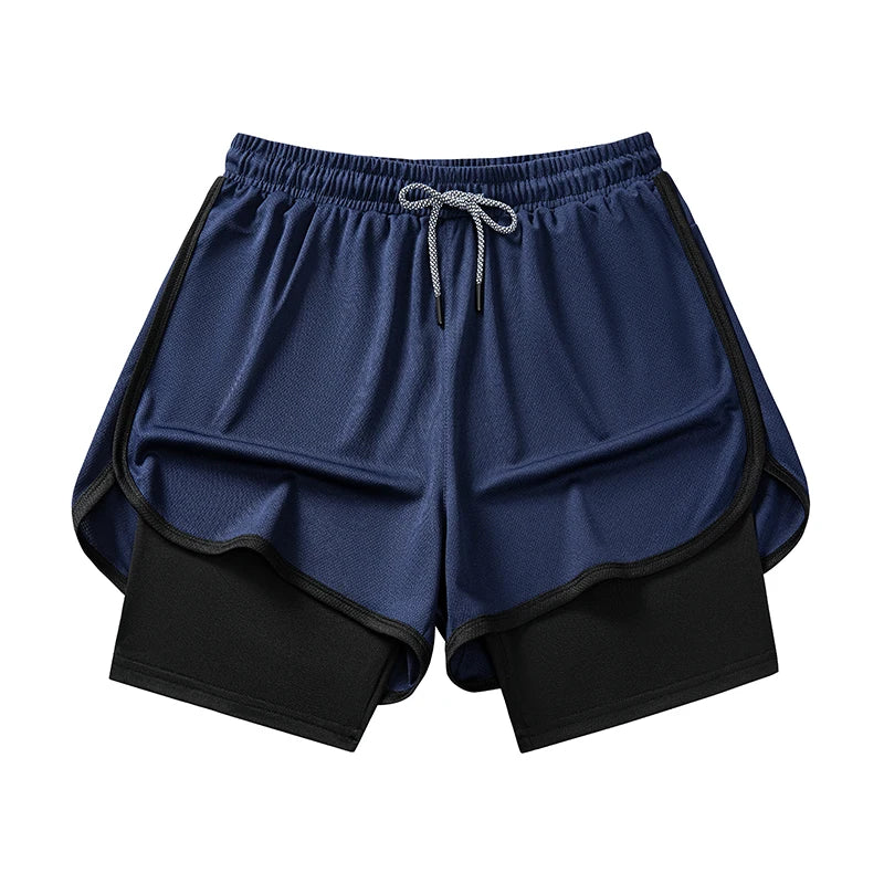 Men’s 2-in-1 Gym Running Shorts – Quick Dry Workout & Training Activewear