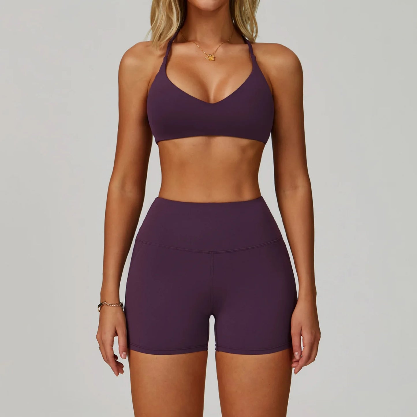 Yoga Set Women's Sportswear Yoga Suit Sports Top High Waist Leggings Two Piece Workout Clothes Fitness Gym Sets Athletic Wear