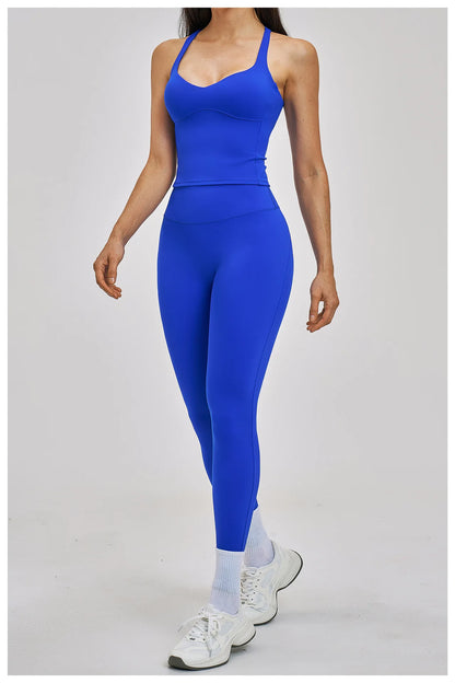Women’s 2PCS Yoga Set – High Waist Leggings & Sports Bra Gym Workout Outfit