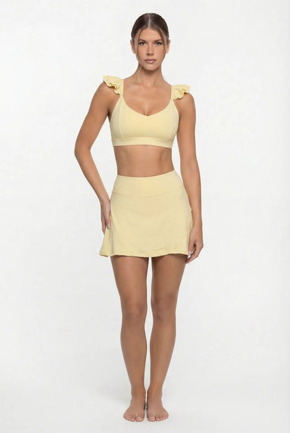 Women’s Workout Set – Anti-Exposure Yoga Bra & Skirt
