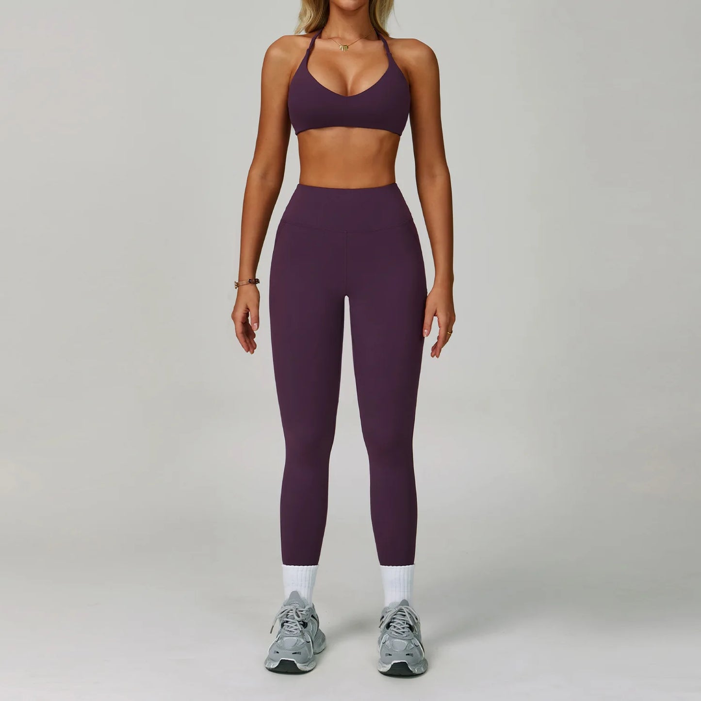 Yoga Set Women's Sportswear Yoga Suit Sports Top High Waist Leggings Two Piece Workout Clothes Fitness Gym Sets Athletic Wear