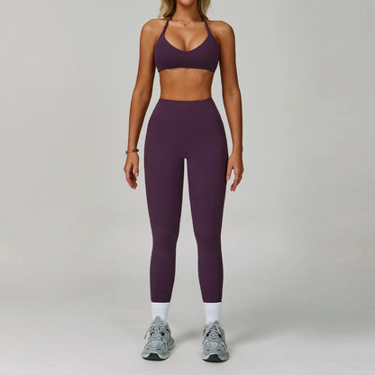 Yoga Set Women's Sportswear Yoga Suit Sports Top High Waist Leggings Two Piece Workout Clothes Fitness Gym Sets Athletic Wear