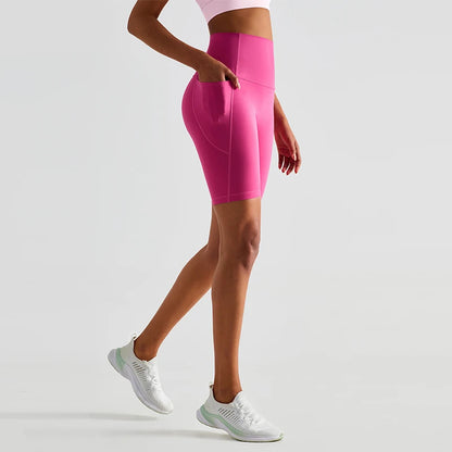 Seamless High Waist Workout Shorts for Women | Gym, Yoga & Cycling Shorts with Pockets